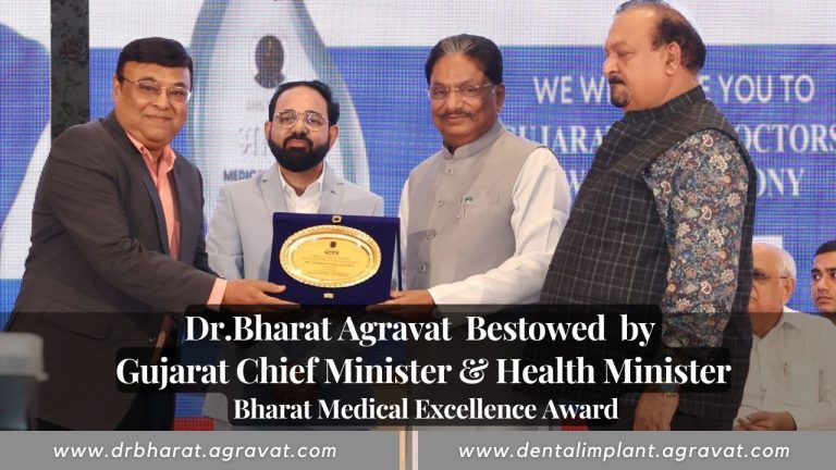 Bharat Medical Excellence Award recived Dr Bharat Agravat Dental Implants Surgeon Ahmedabad Gujarat India